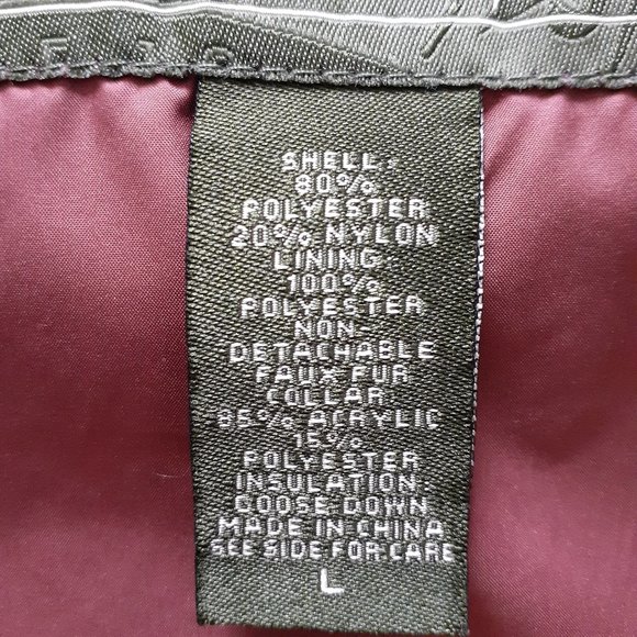 Eddie Bauer Goose Down Full Zip & Snap Vest with Faux Fur Collar Red Size L - Picture 4 of 14